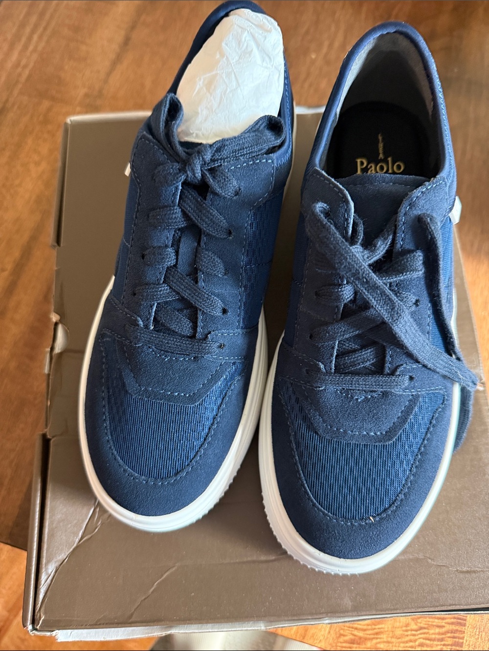 Paolo women’s Navy Casual Lace-Up Sneakers